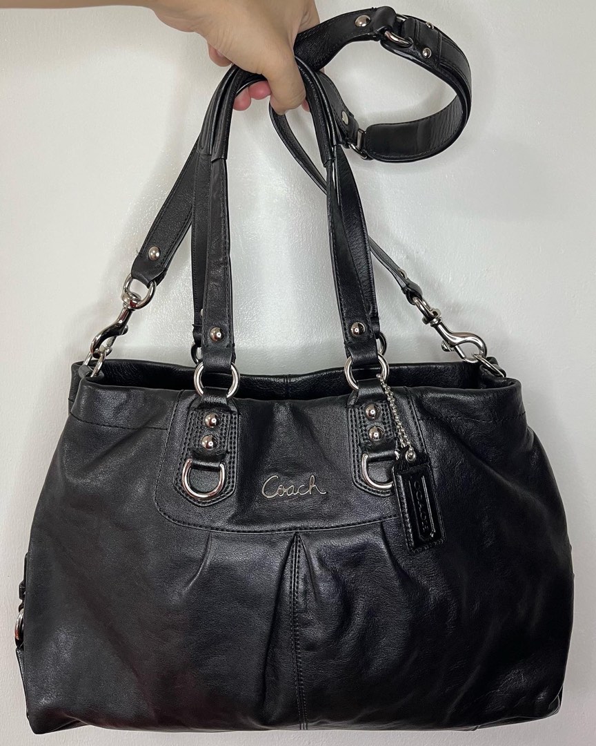 Authentic Coach Ashley Leather Large Satchel Carryall Purse F15513