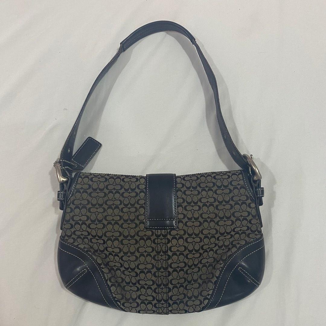 AUTHENTIC Vintage Coach Hobo Monogram Black Shoulder Bag, Luxury, Bags