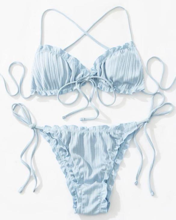 Baby Blue Bikini Set, Women's Fashion, Swimwear, Bikinis & Swimsuits on