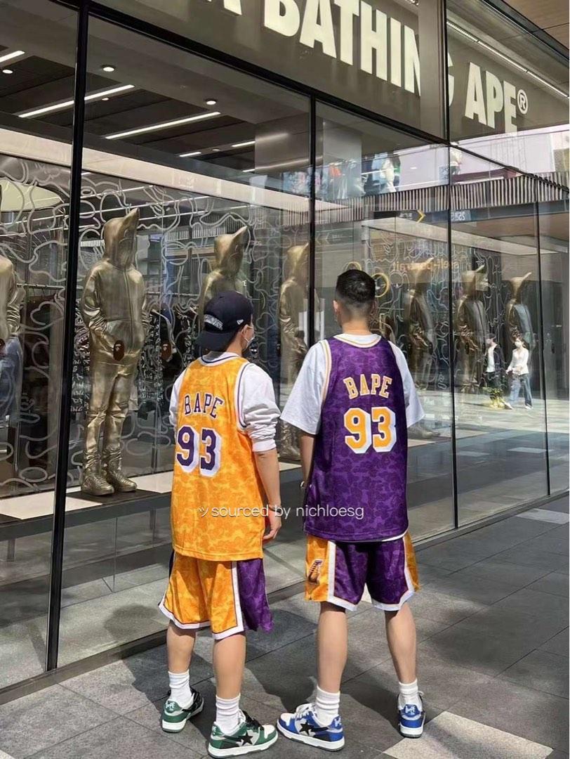 BAPE x NBA Style Ape Face Camo Los Angeles Lakers Sweat Shorts Purple -  SS22 Men's - US