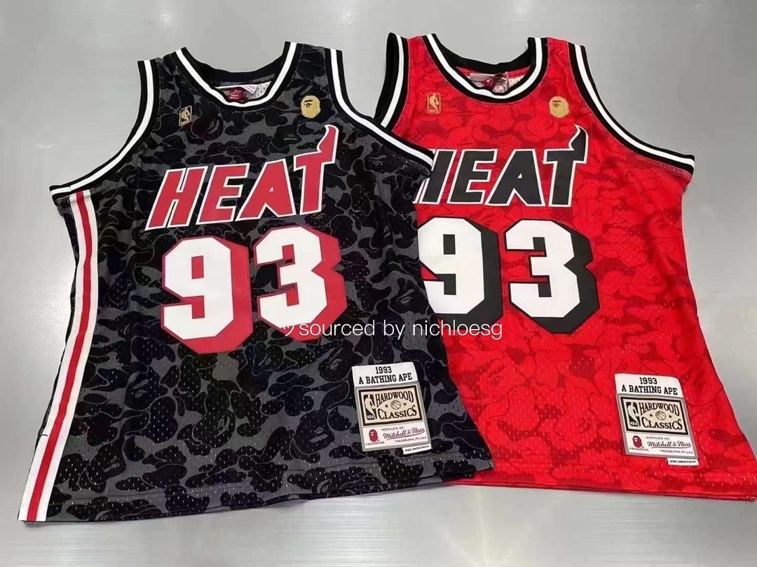 BAPE x Mitchell & Ness Miami Heat Jersey Red Men's - FW22 - GB