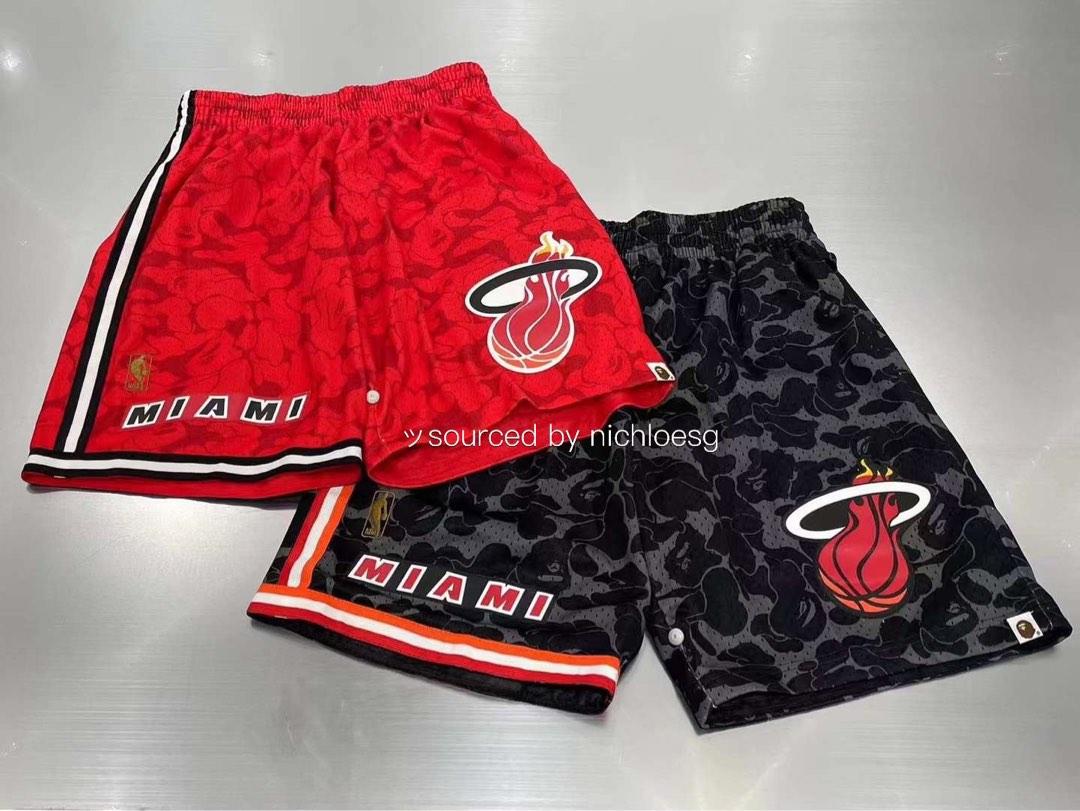 Bape x Mitchell & Ness Miami Heat Shorts Black