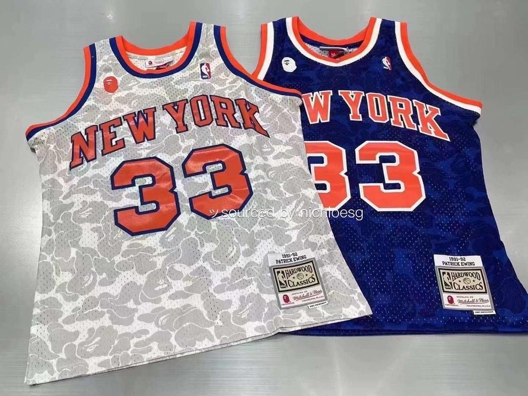 Bape x Mitchell & Ness New York Knicks Ewing Jersey White