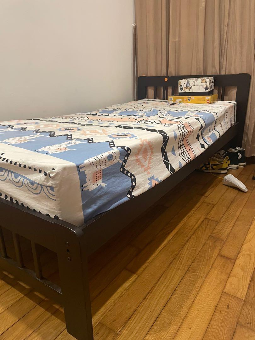 Bed frame with mattress single, Furniture & Home Living, Furniture