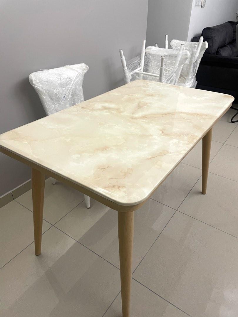 Beige Marble Dining Tables, Furniture & Home Living, Furniture, Tables