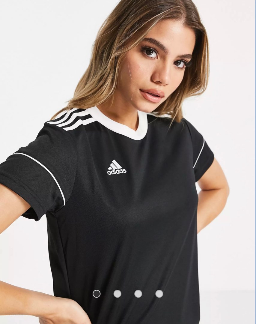 BN Adidas Football logo t-shirt in black, Women's Fashion, Activewear ...