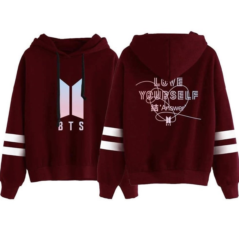 BTS Love Yourself Hoodies Sweatshirts K pop BTS Bangtan Boys Women Hoodie Sweatshirt Mens Hip hop Popular Idol BTS Clothes Red
