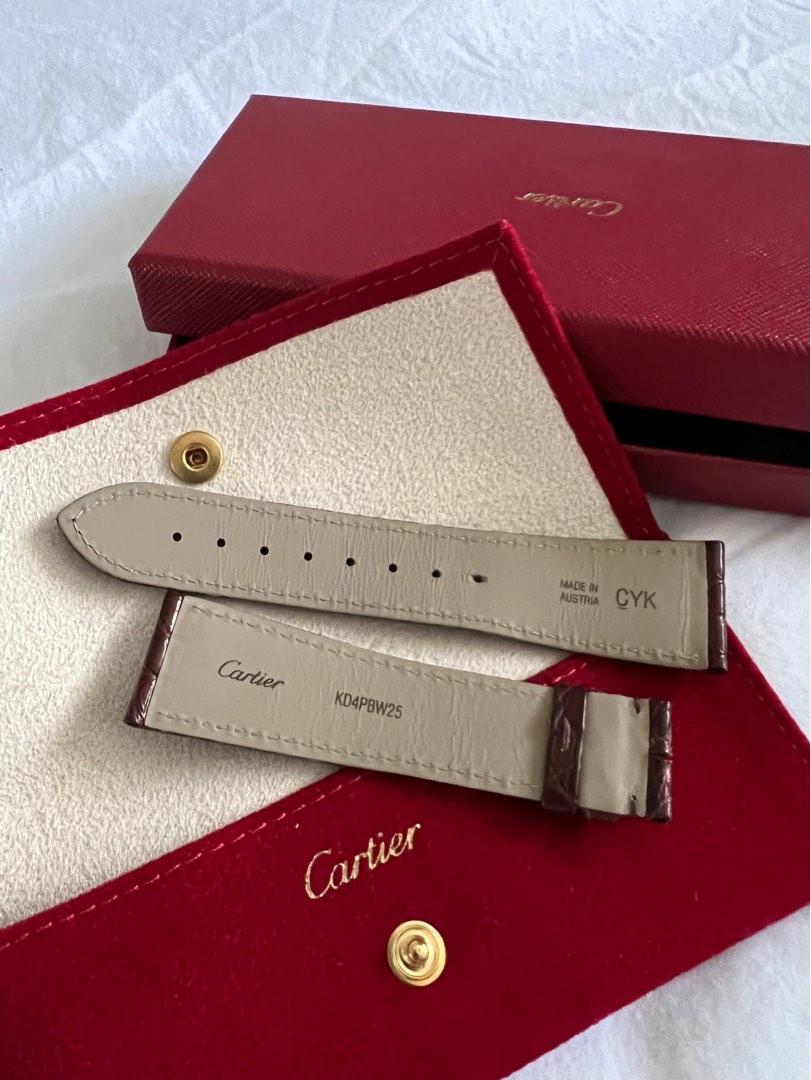 Cartier Brown Leather Watch Strap, Luxury, Watches on Carousell