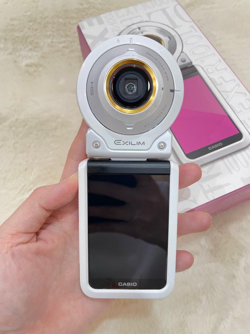 Casio EX-FR100L White, Photography, Cameras on Carousell