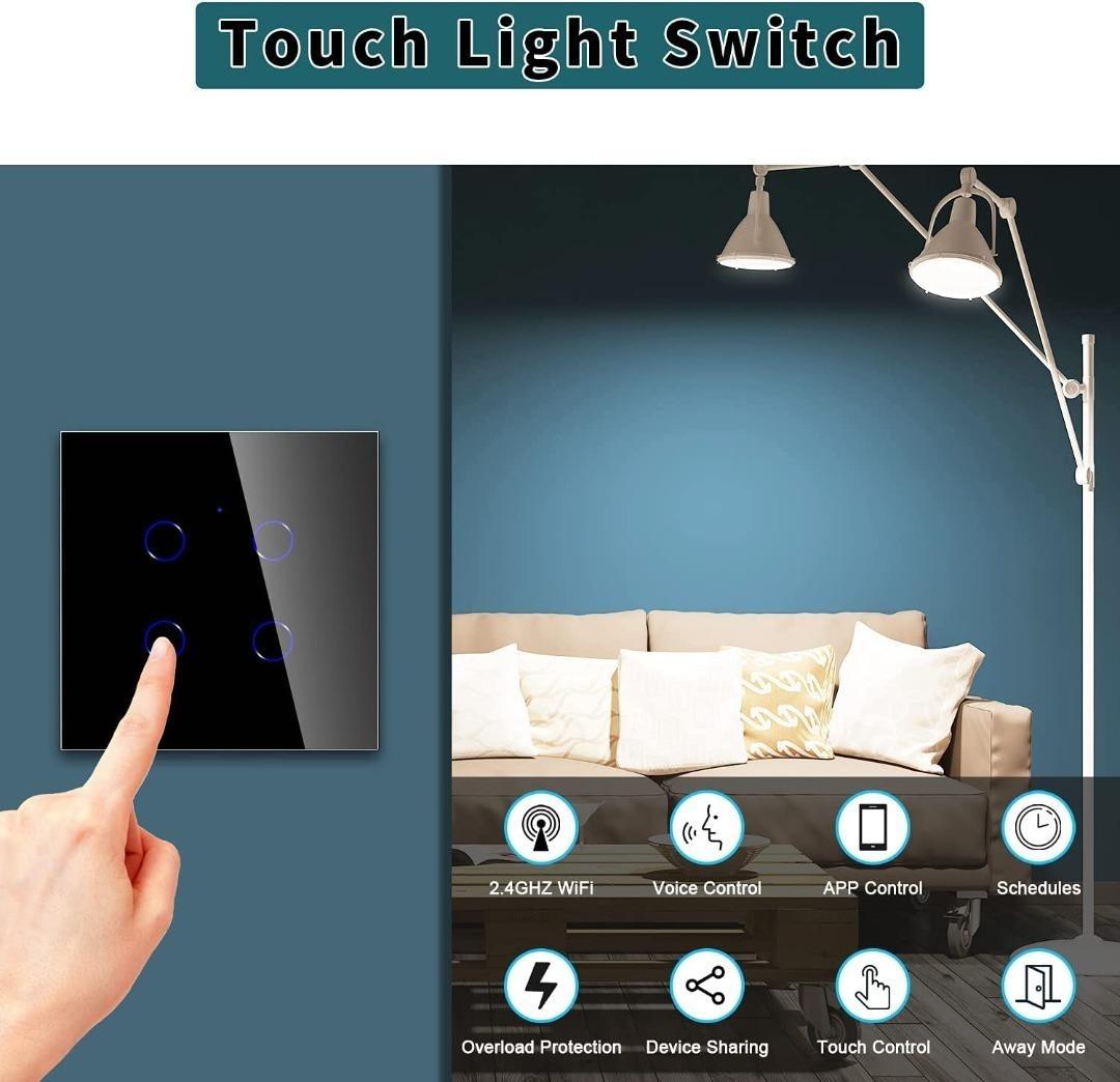 CNBINGO Smart Touch Light Switch, Work with Alexa, Google Home, Smart