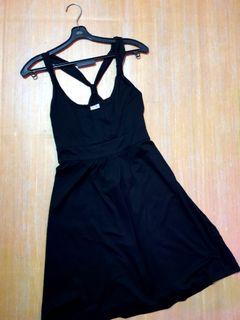 Dress hitam silang mayung import