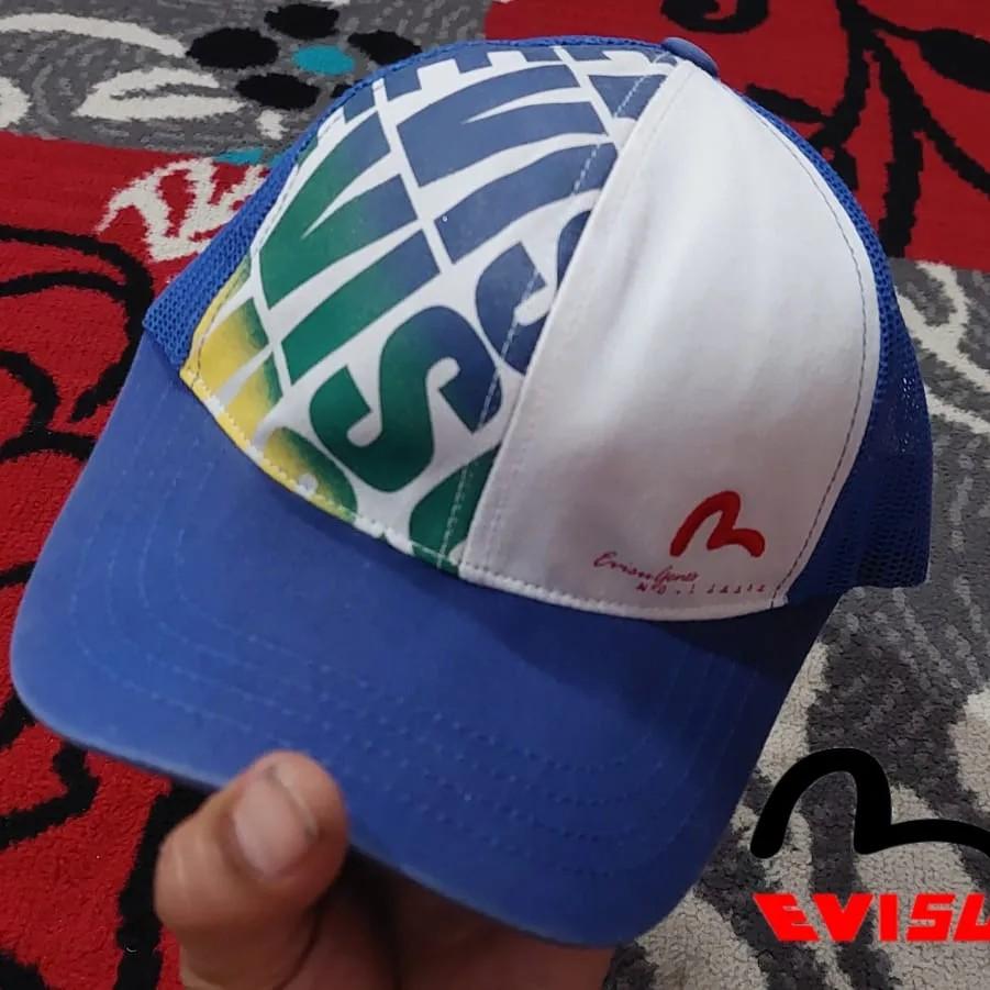 Evisu Trucker Hat (SEPAKET), Fesyen Pria, Aksesoris, Topi di Carousell