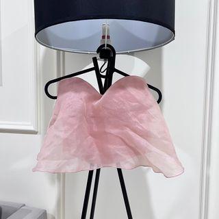 Flowy organza tube top