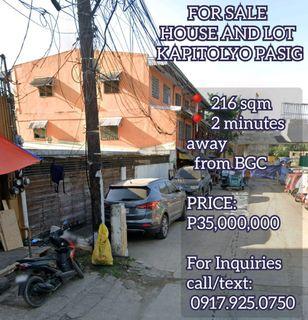FOR SALE HOUSE AND LOT KAPITOLYO PASIG