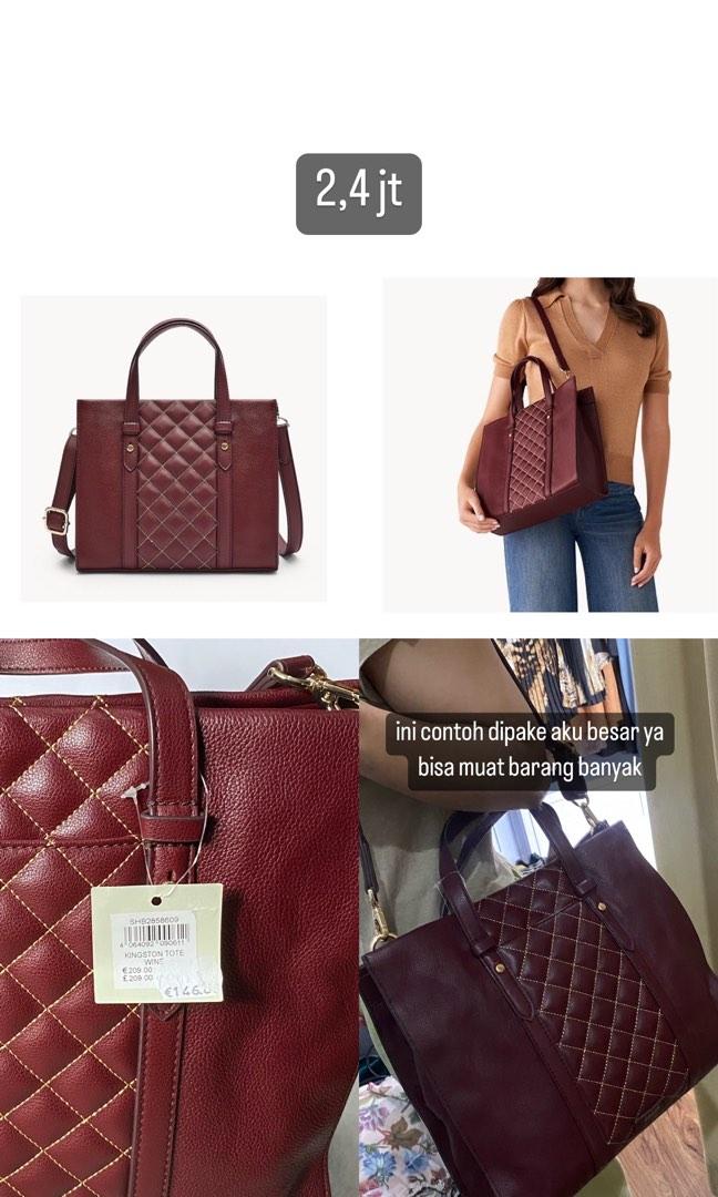 Fossil bag kingston tote wine original