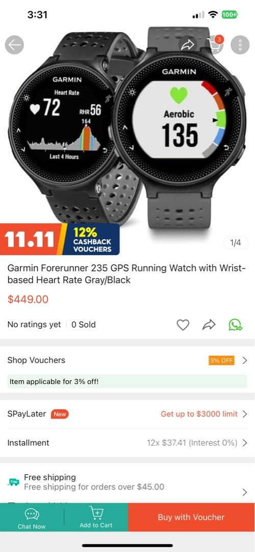 Garmin forerunner 235 running watch hot sale