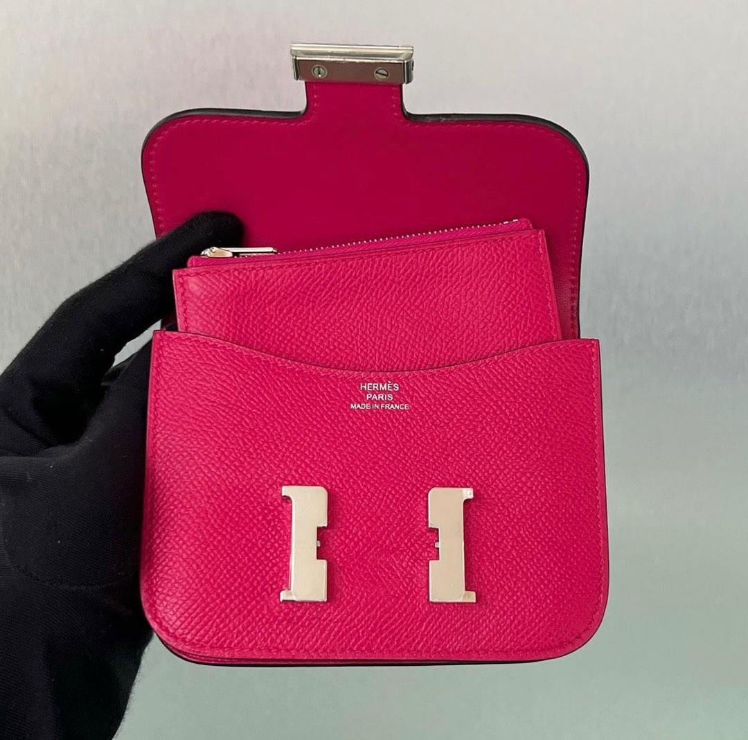 Portefeuille HERMES En Cuir Epsom Rose Azalée - Occasion Très Bon état - Portefeuille Compact