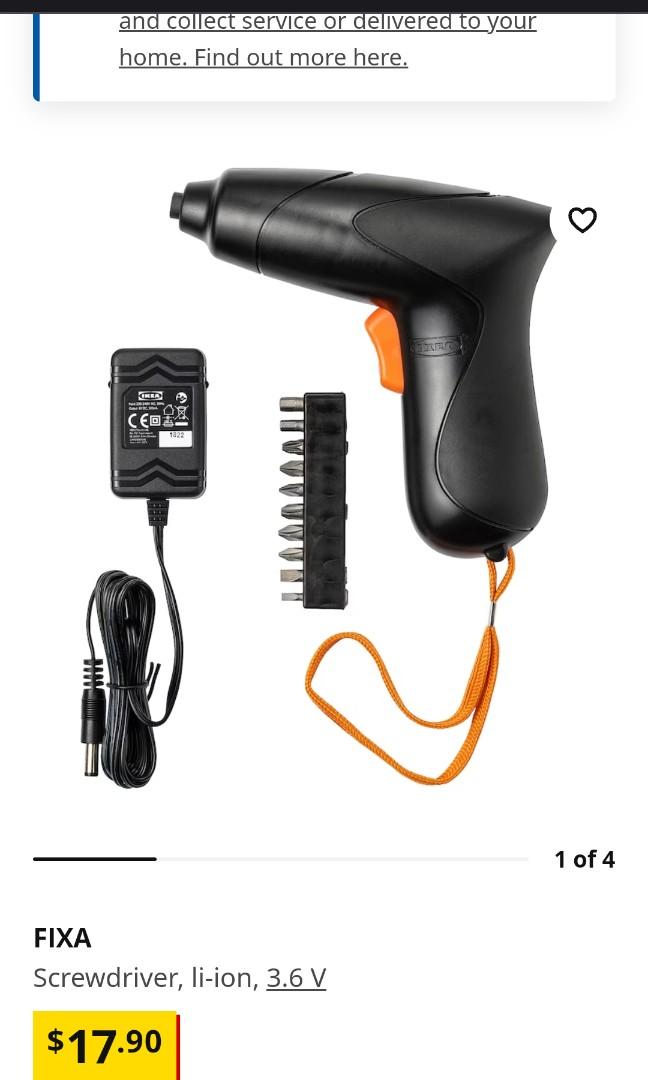 IKEA FIXA Screwdriver, liion, 3.6V, Furniture & Home Living, Home