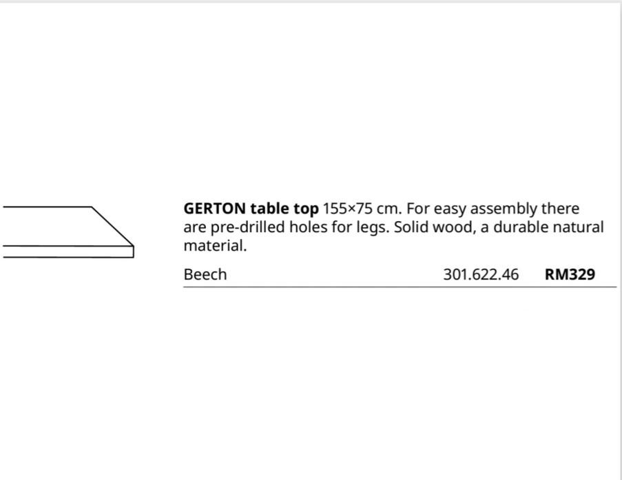 Ikea Gerton Table with Oddvald trestle, Furniture & Home Living