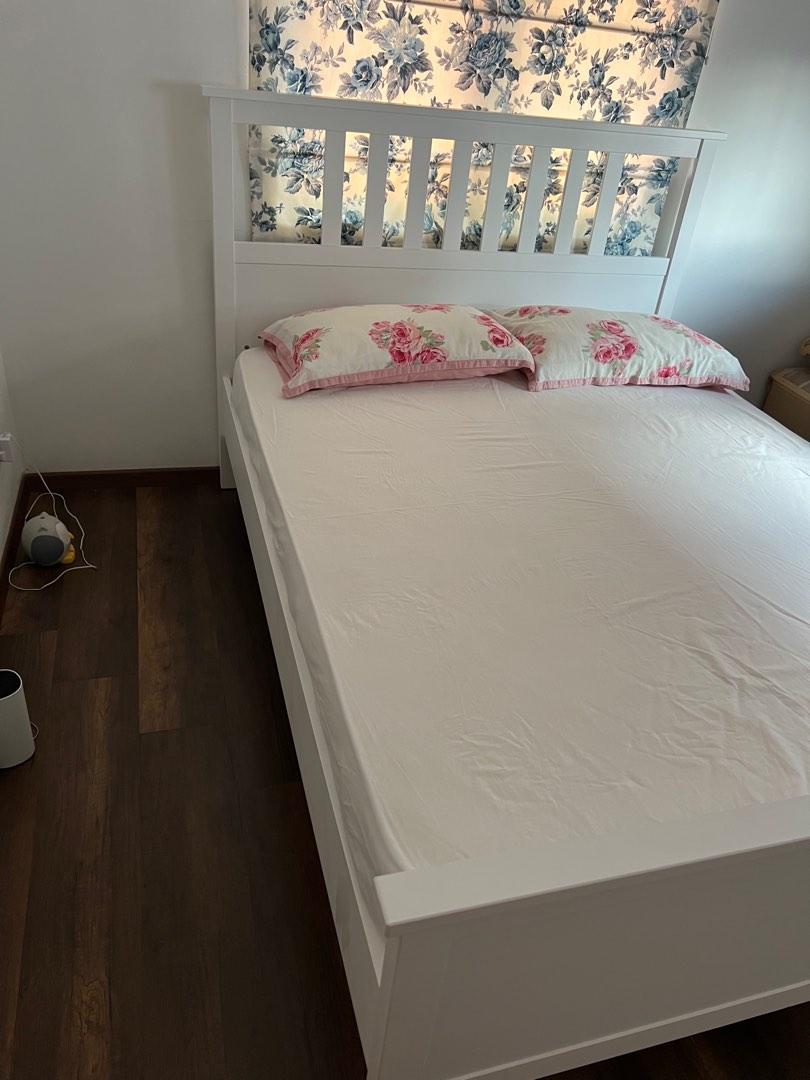 IKEA Hemnes Queen size bed, Furniture & Home Living, Furniture, Bed