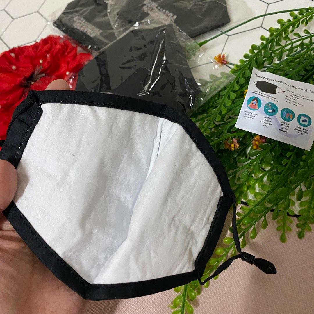 Keluarga Malaysia reusable fabric mask_ Black face mask, Health & Nutrition, Face Masks & Face