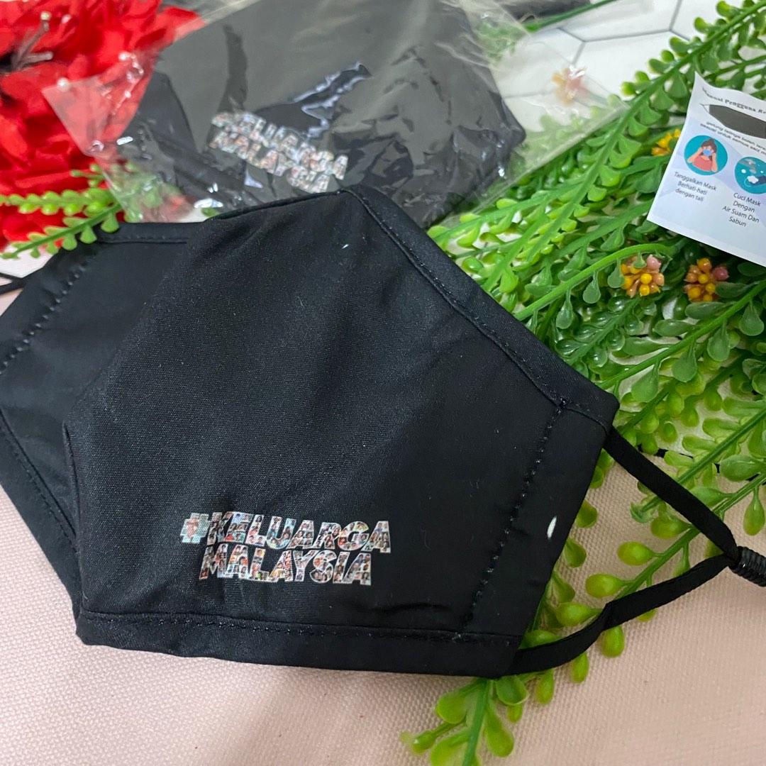 Keluarga Malaysia reusable fabric mask_ Black face mask, Health