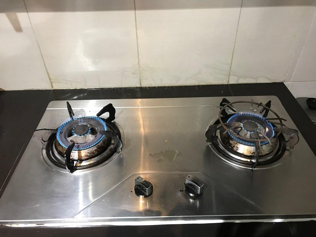 Khind 2 burner stainless steel gas stove hob HB802S, TV & Home
