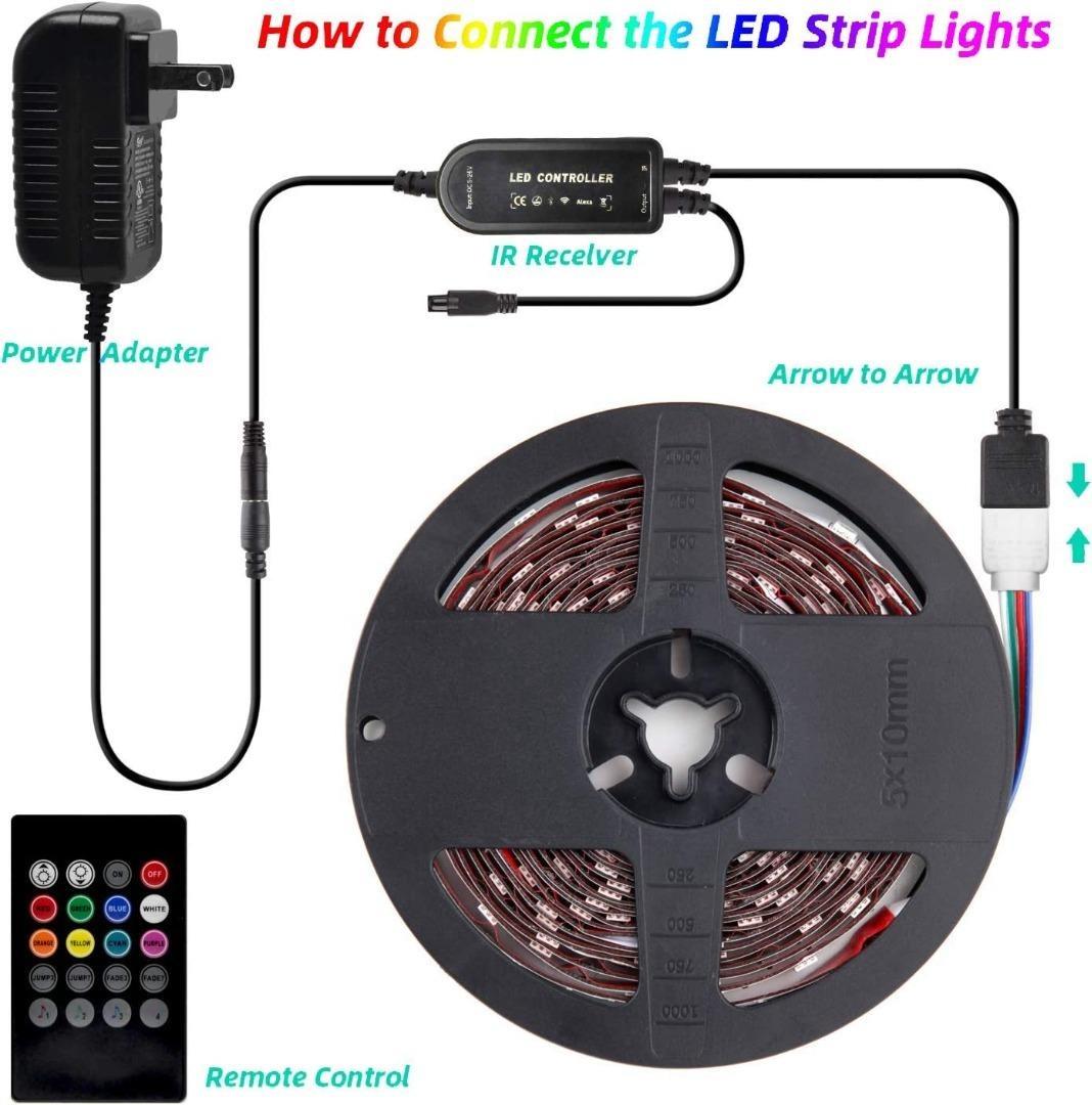 LED Strip Lights,L8star 5M/16.4ft Flexible Strip Light SMD 5050 RGB
