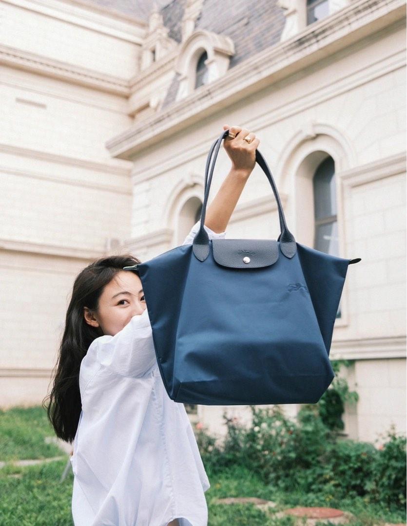 Le Pliage Original M Tote bag Navy - Recycled canvas (L2605089P68)