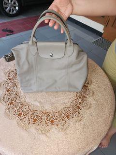 LONGCHAMP LE PLIAGE CUIR GREY MEDIUM