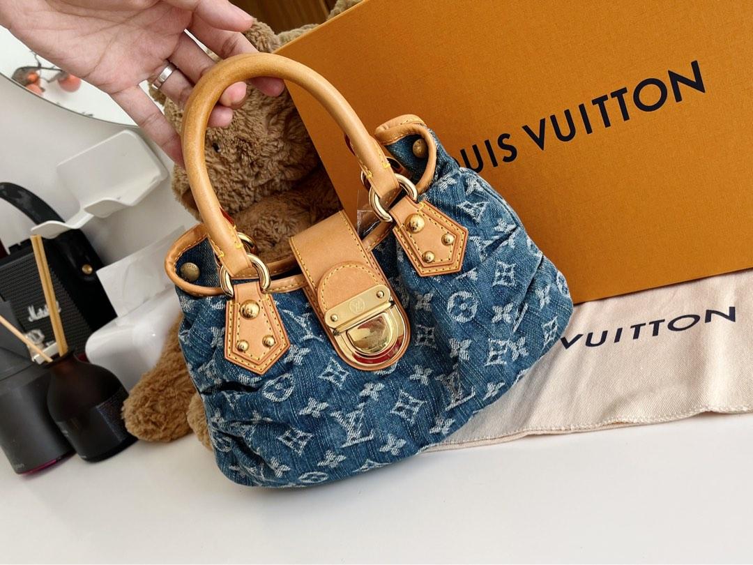 Louis Vuitton, Bags, Authenticity Guarantee Louis Vuitton Pleaty Handbag  Purse Indigo Monogram Denim