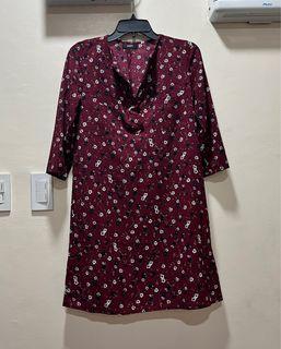 Maroon floral dress
