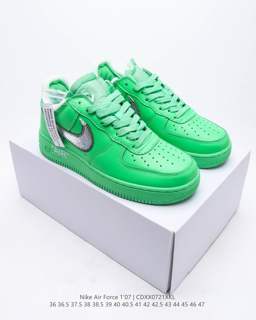 Nike air force 1 deals neon green off white