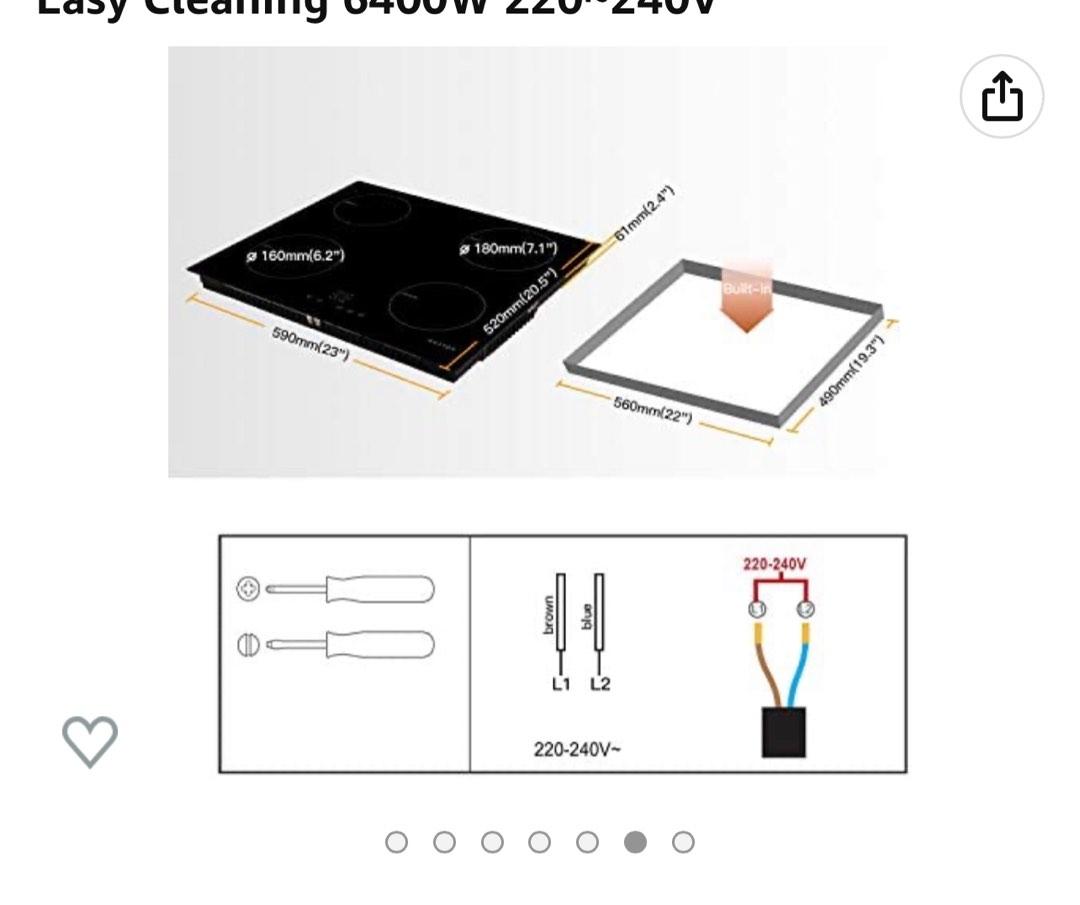 NOXTON Induction Cooktop, Electric Stove Builtin 4 Burners Induction