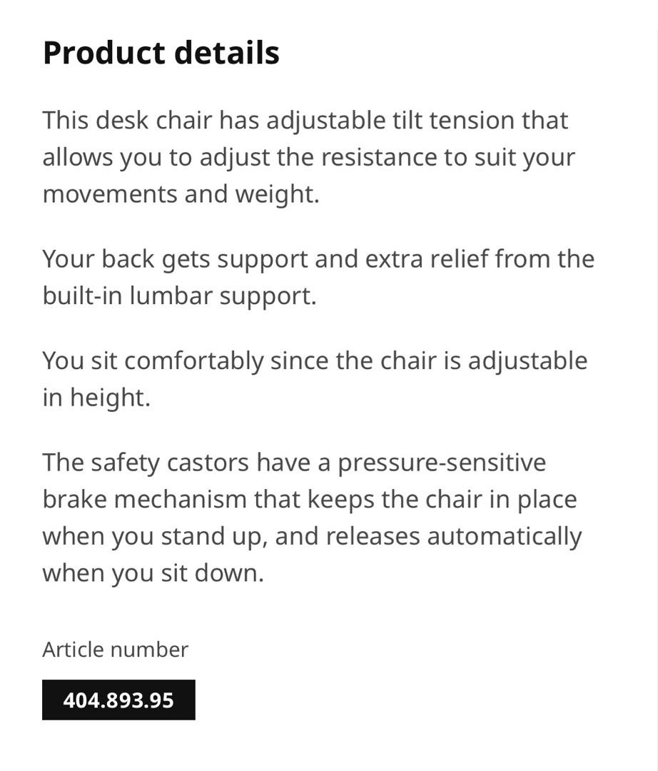 Office chair Ikea Millberget Swivel Chair, Furniture & Home Living