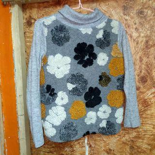 PRELOVED : Floral Turtleneck Knitwear