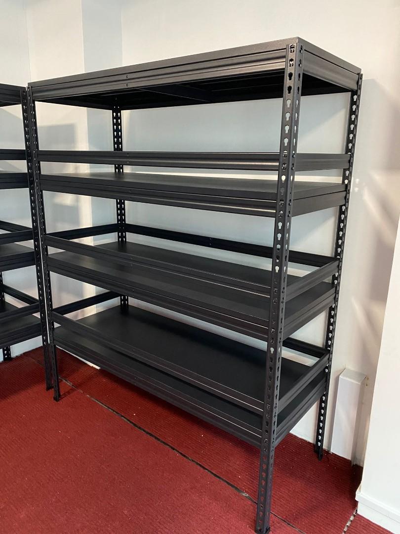 Premium Black Metal Boltless Rack, Metal Storage Rack, PVC Wood ...