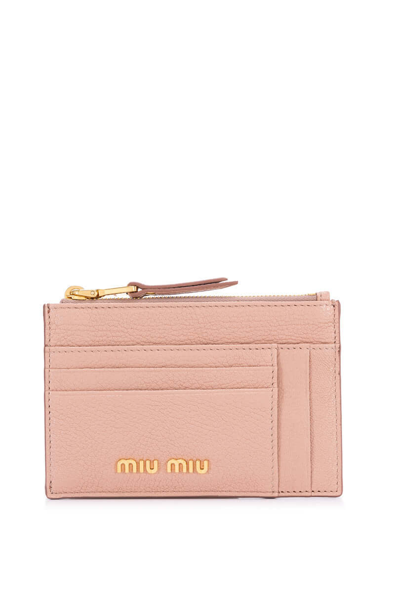 Pre owned Miu Miu Card Holder Leather Luxury Bags Wallets on