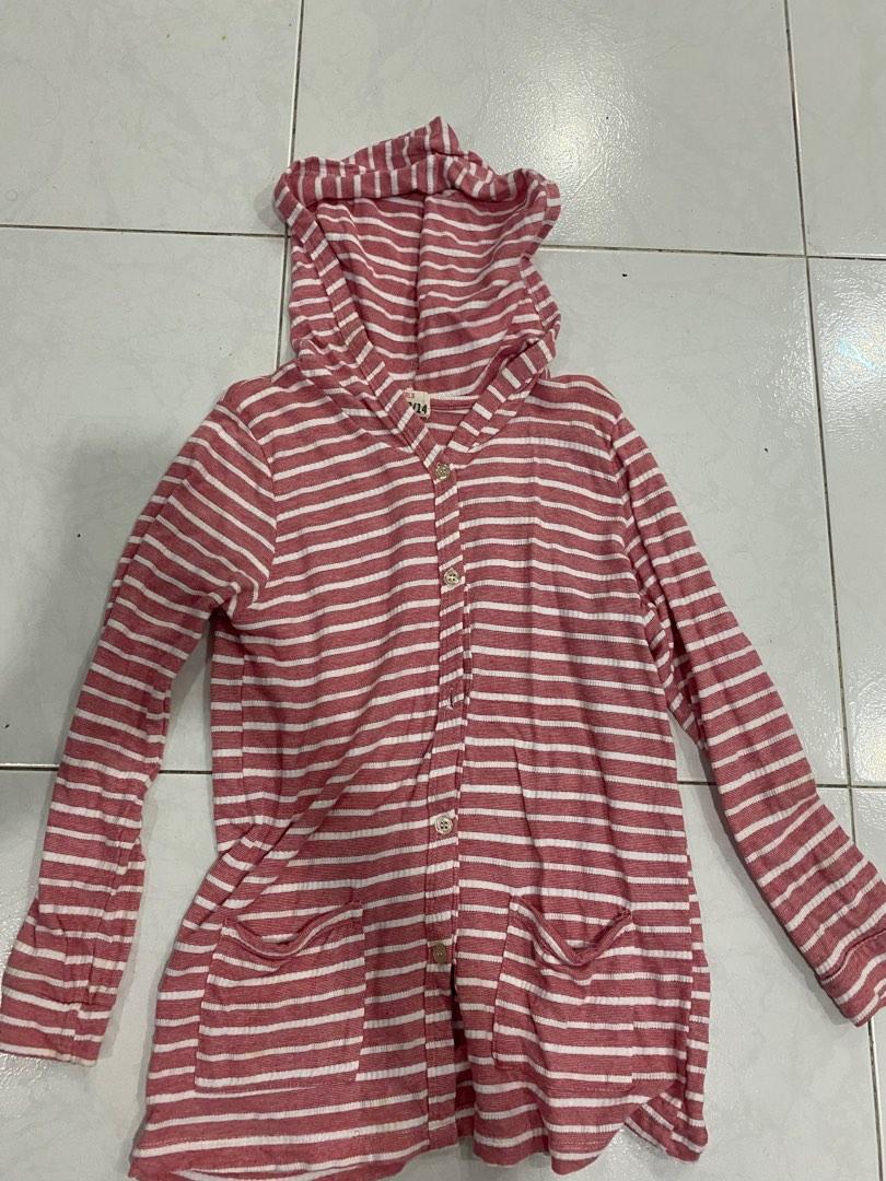 Red and sales white striped hoodie