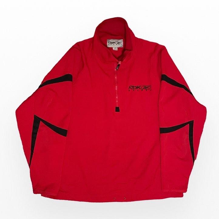 Reebok Hockey Red Half Zip Windbreaker Men s Fashion Coats