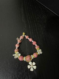 Rose Quartz Malachite Crystal Bracelet and Watch