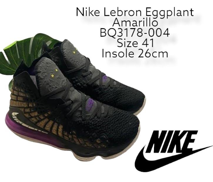Sepatu Basket Nike Lebron 17 BQ3178-004 Eggplant Amarillo Size 41