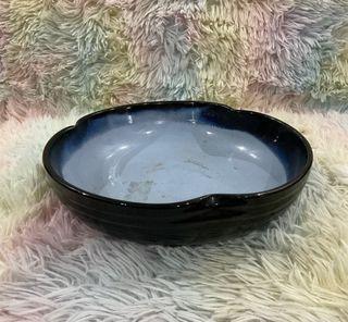 Ikebana Bonsai Stoneware Glaze Cobalt Blue Rim Pot Vase 9.5” x 3” inches - P399.00