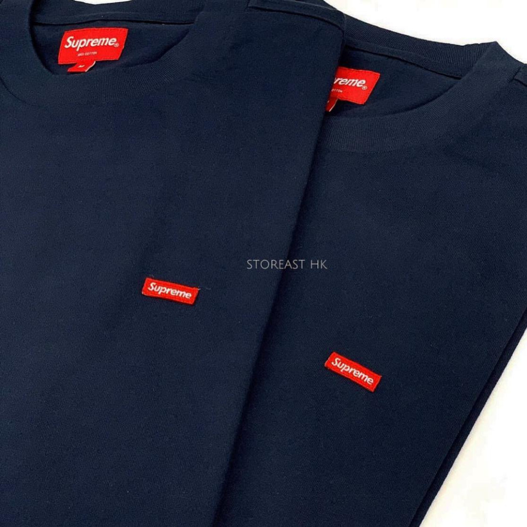 SUPREME Small Box Tee (Navy), 男裝, 上身及套裝, T-shirt、恤衫、有