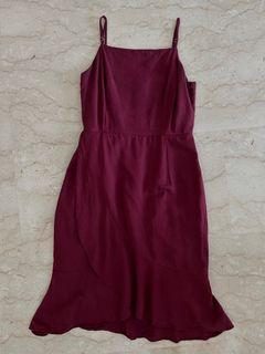 TEM Maroon Spag Midi Dress