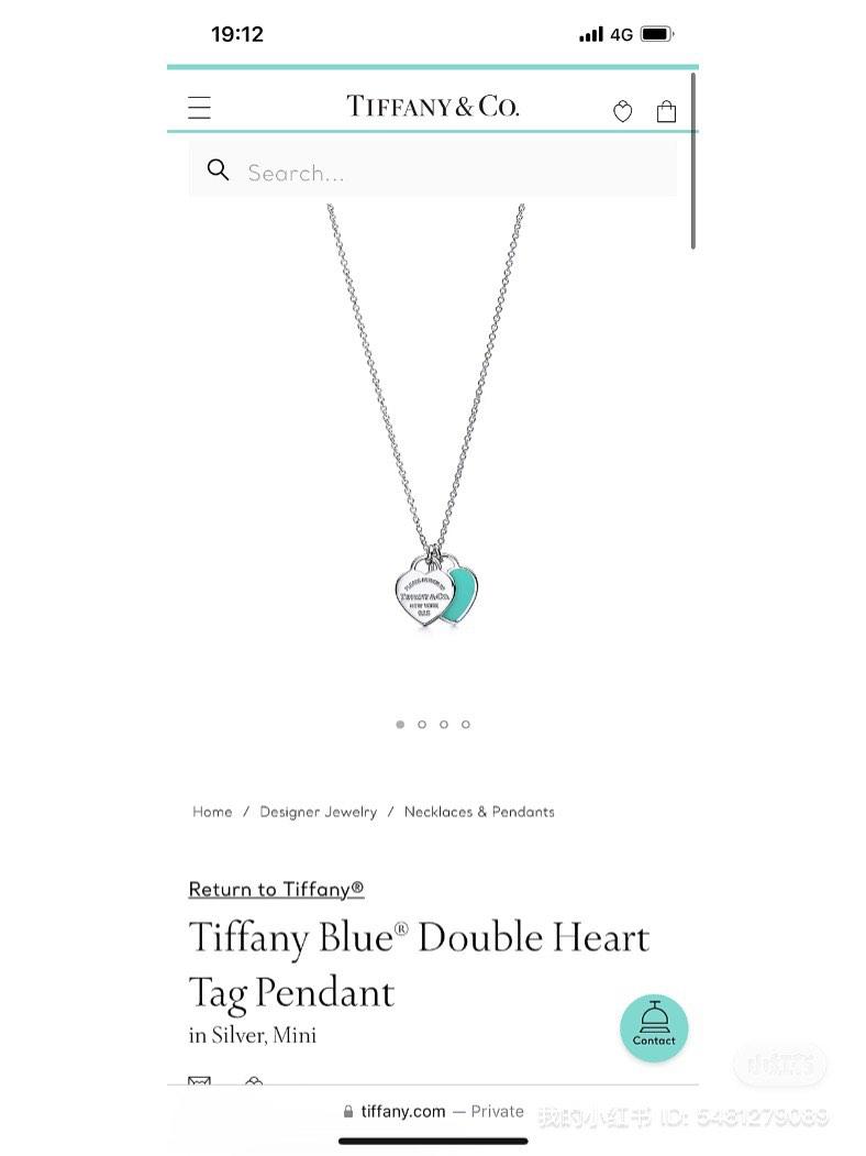 Tiffany blue double heart necklace on sale