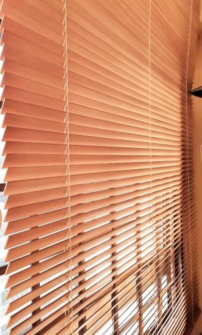 Timber blinds for windows, Furniture & Home Living, Home Decor