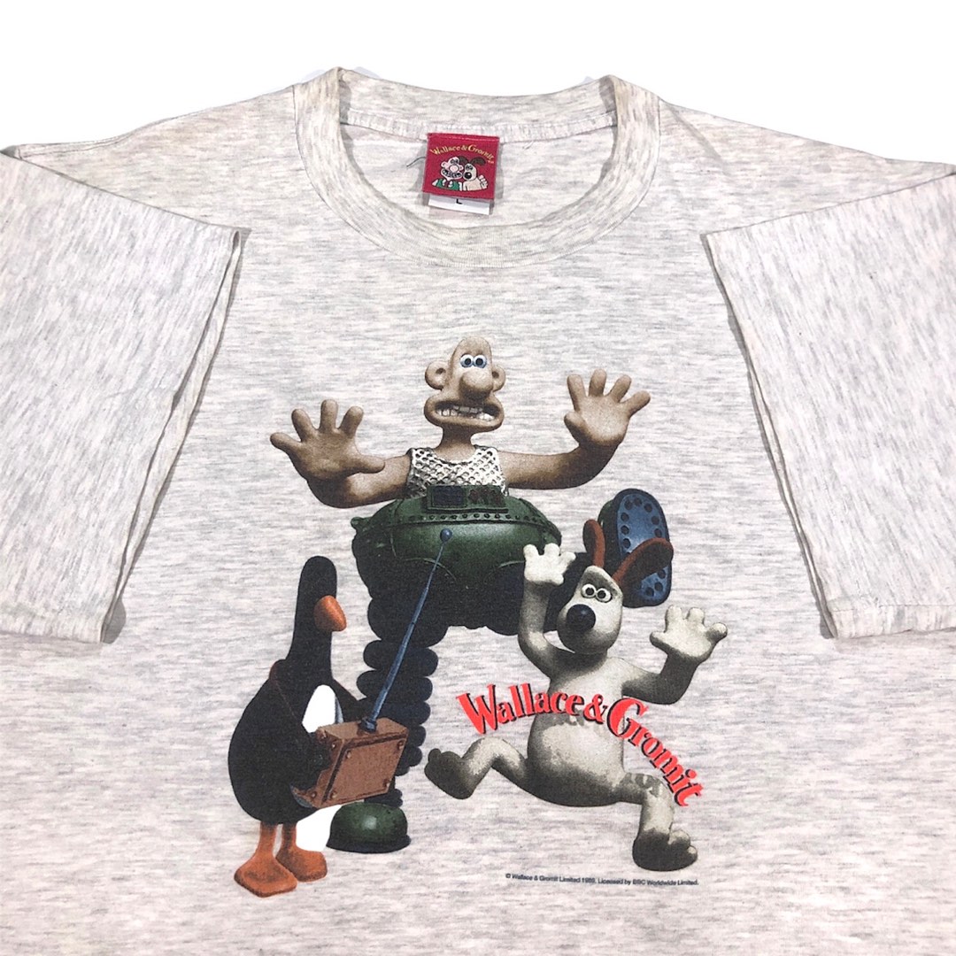 Vintage Wallace and Gromit Cartoon BBC Worldwide 80s Tshirt, Men's
