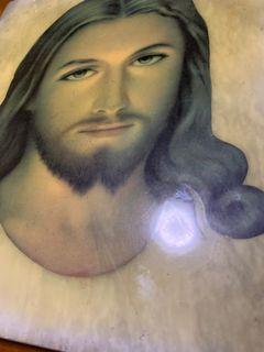 Vintage Jesus Christ in marble slab HEAVY