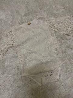(6m) White Lace Romper